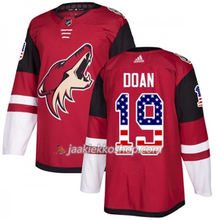 Miehille NHL Arizona Coyotes Pelipaita Shane Doan 19 Adidas 2017-2018 Punainen USA Flag Fashion Authentic